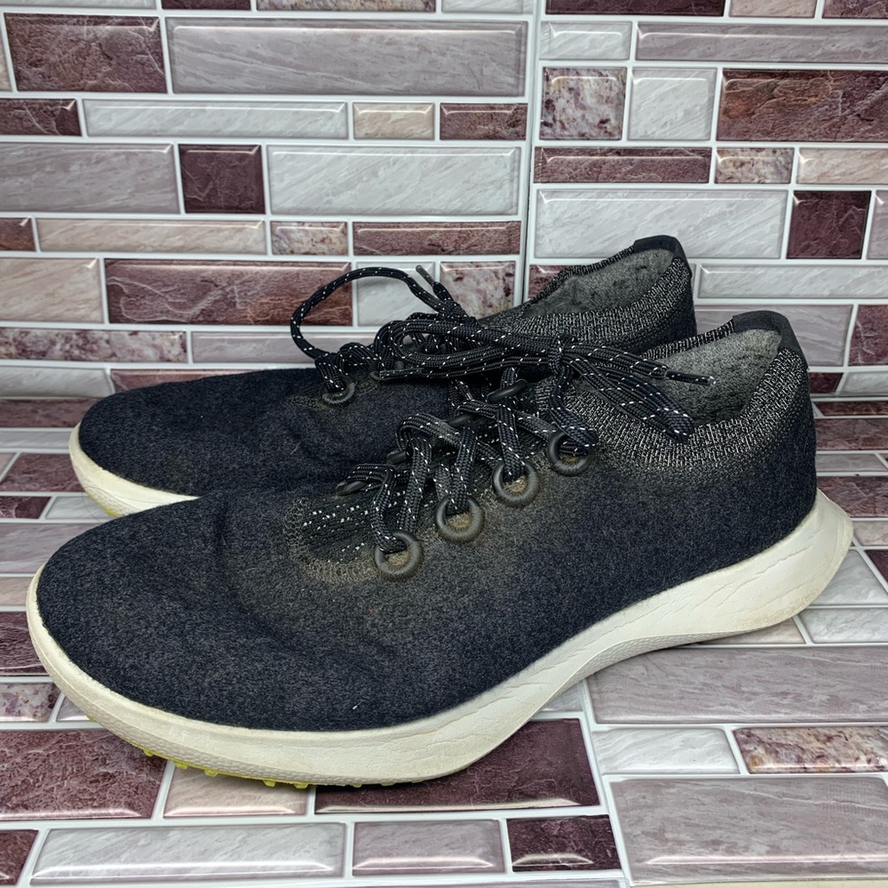 Allbirds Mens Wool Dasher Mizzle Natural Black Running Shoes Size 11